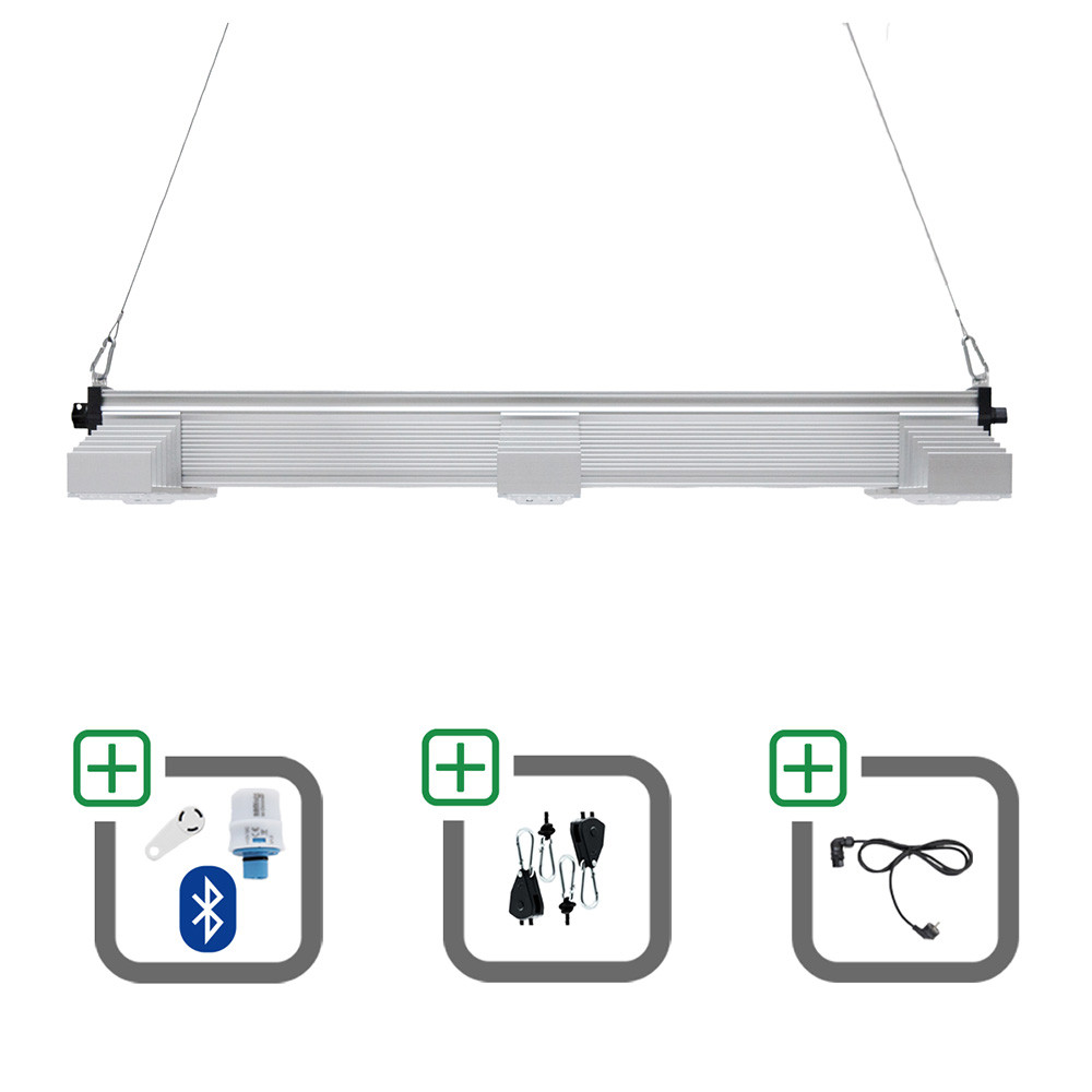 SANlight EVO 3-100 15 200W Sparset mit Bluetooth-Dimmer + Netzkabel + Aufhängung - Grow Guru