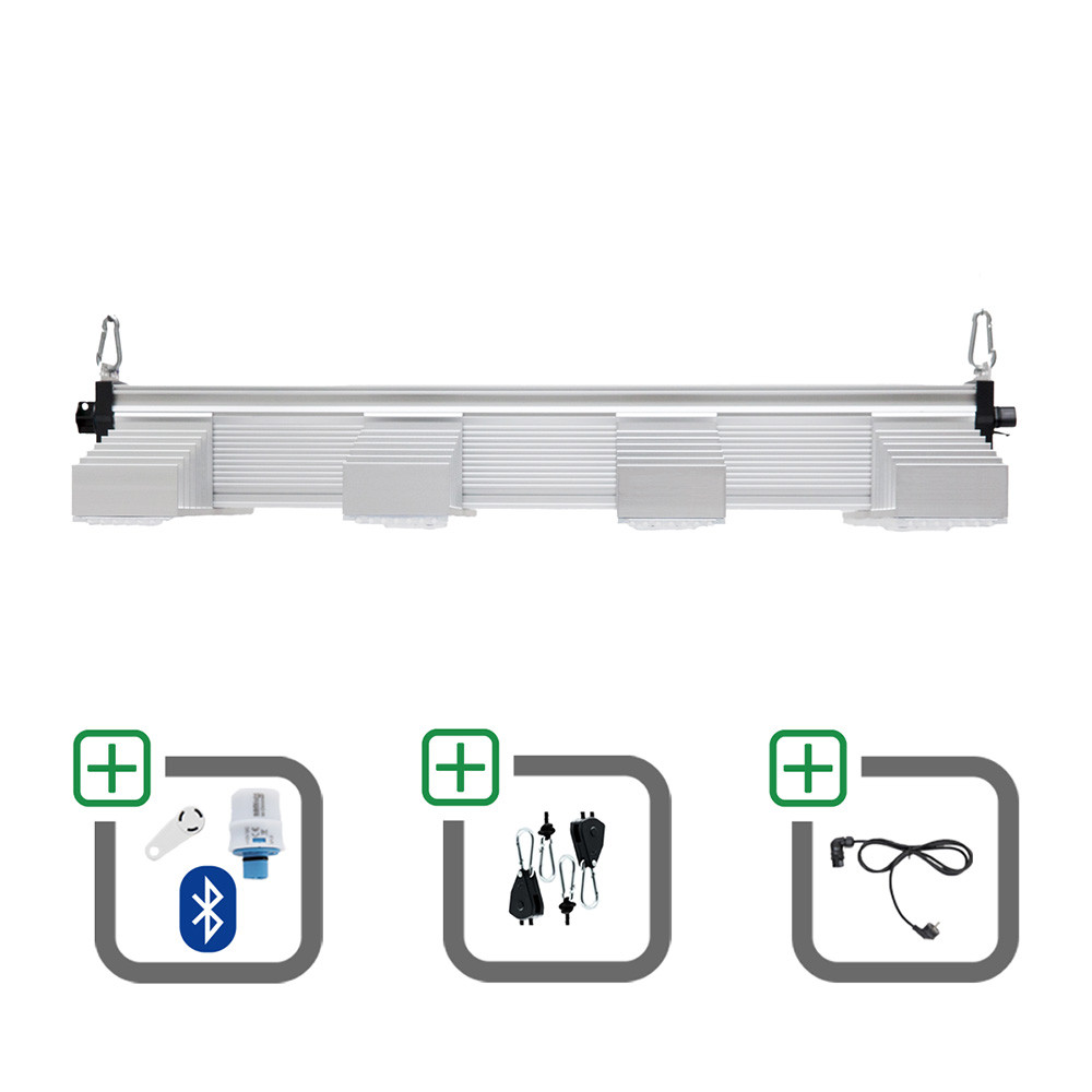 SANlight EVO 4-80 15 265W Sparset mit Bluetooth-Dimmer + Netzkabel + Aufhängung - Grow Guru